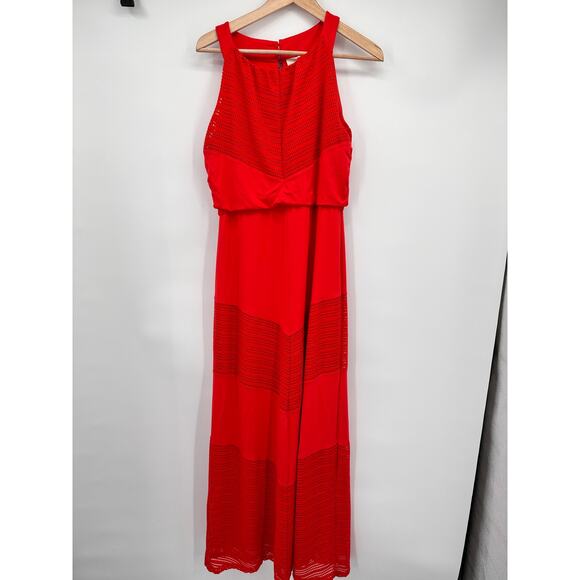 Chico's Dresses & Skirts - CHICO'S Red Eylet Texture Detail Halter Maxi Dress // S